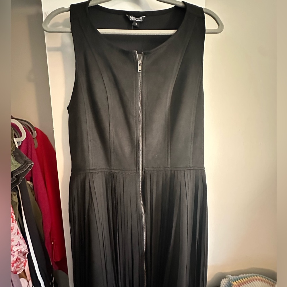 Relish no less Black Fringe Sleeveless Dress Sz. XL